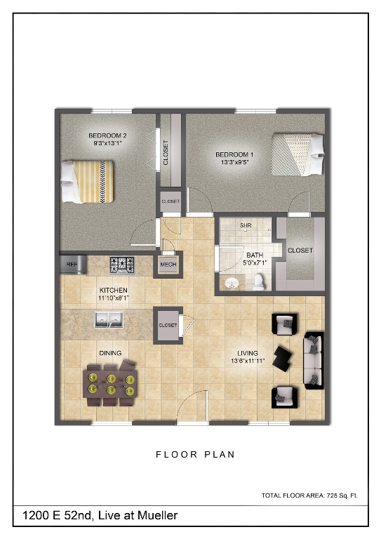 1200 East 52nd Street, Unit 210 Austin, TX 78723 - Photo 4 of 13 a picture of a floor plan