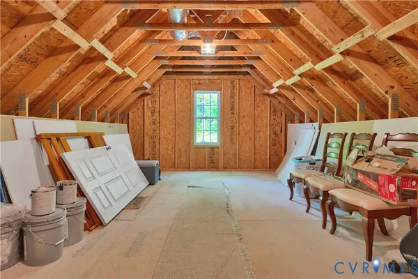a view of balcony with wooden floor