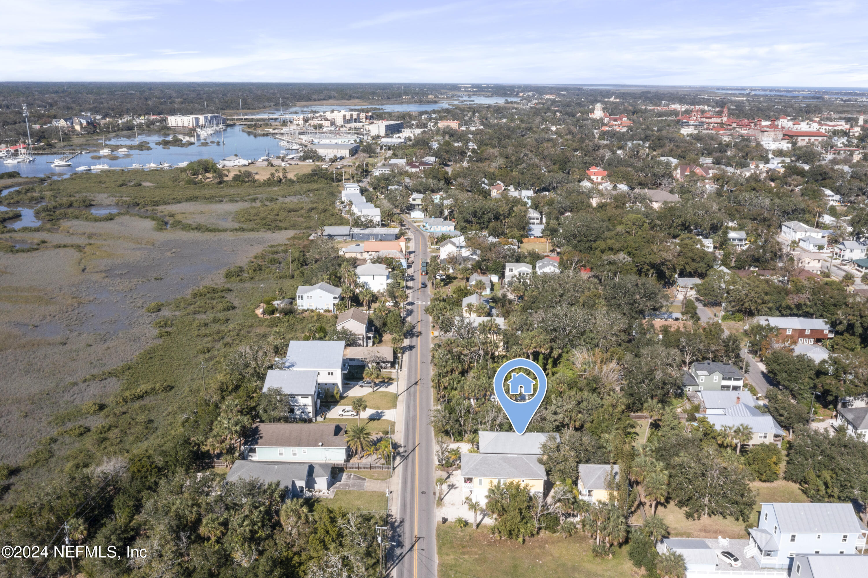249 Riberia Street St. Augustine, FL 32084 - Photo 36 of 36 an aerial view of a city with ocean view in back
