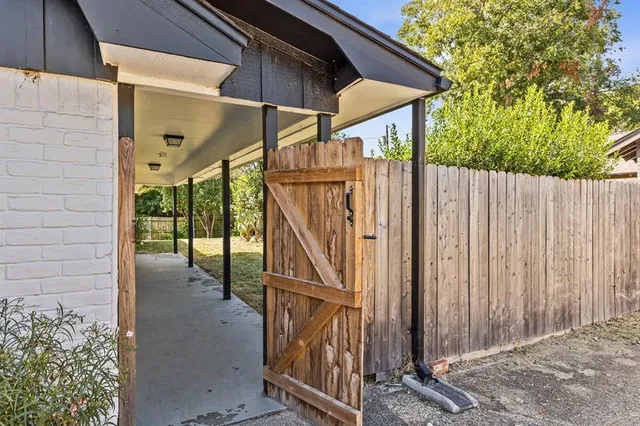 a view of a wooden door