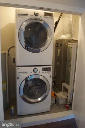 a utility room with a washer and dryer