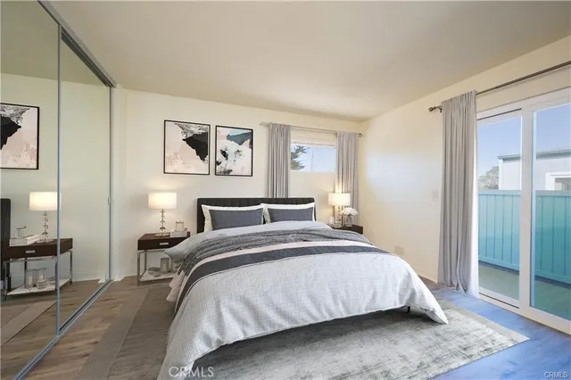 a spacious bathroom with a double vanity sink and mirror