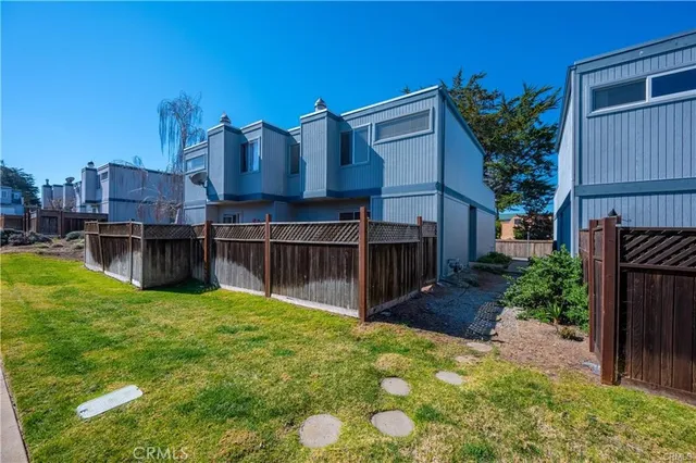 a view of a swimming pool with a garden