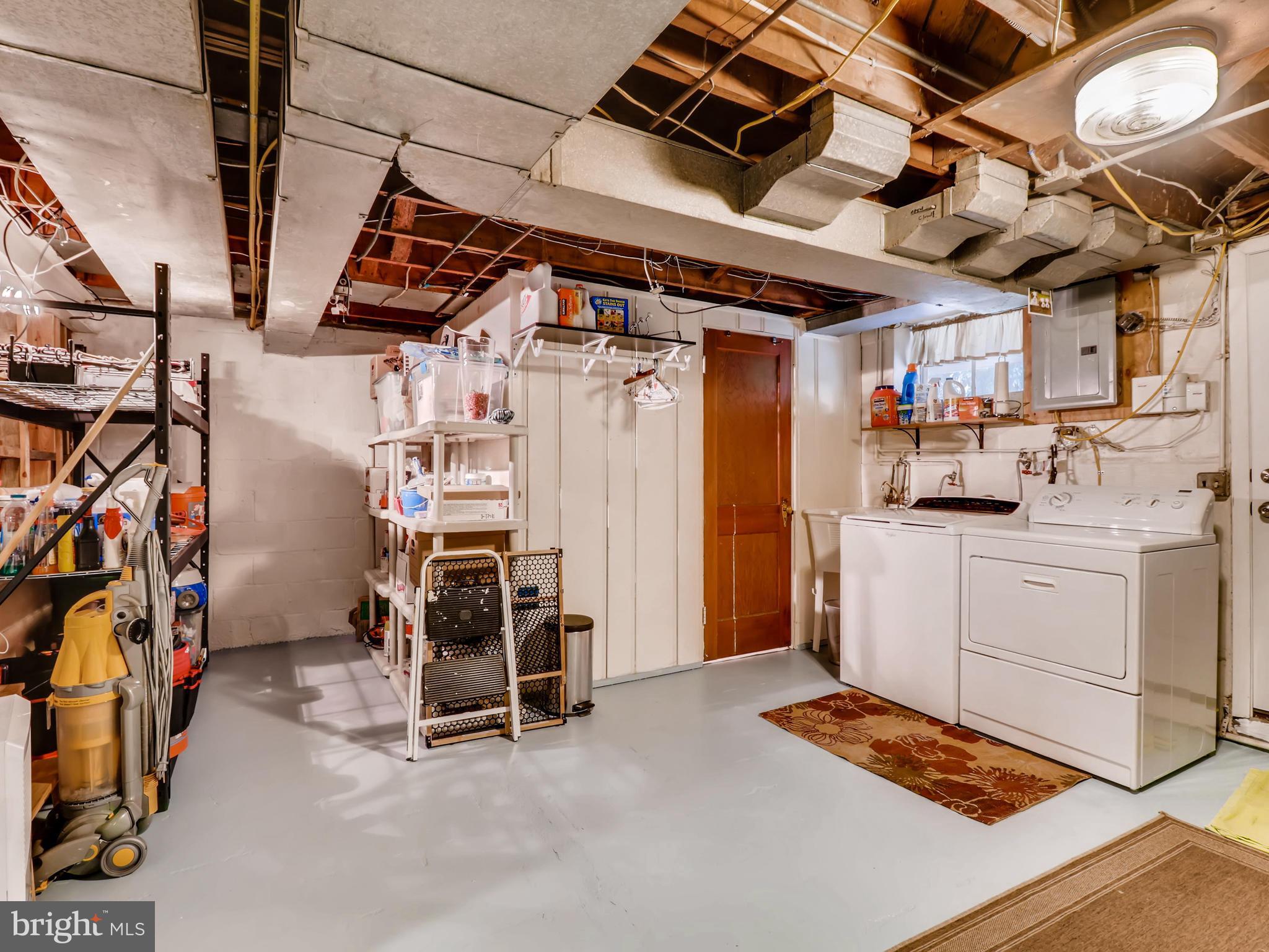 427 Stratford Road Baltimore, MD 21228 - Photo 27 of 29 a view of storage and utility room with racks a air conditioner