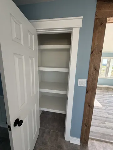 a view of a closet in a house