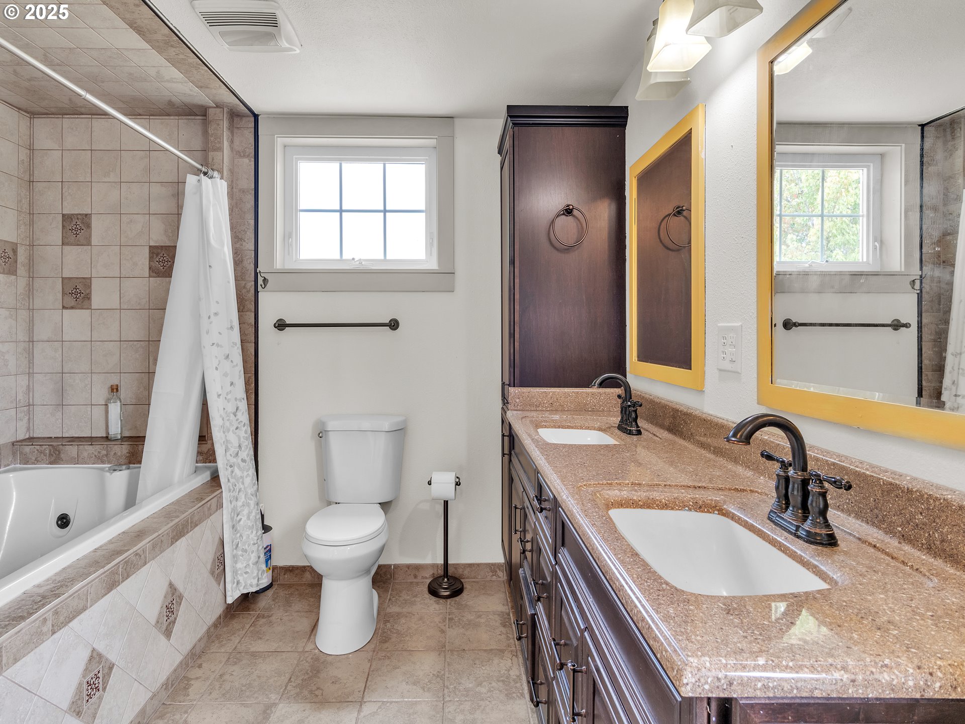 38280 Southwest Fort Hill Road Willamina, OR 97396 - Photo 28 of 31 a bathroom with a granite countertop sink toilet and shower