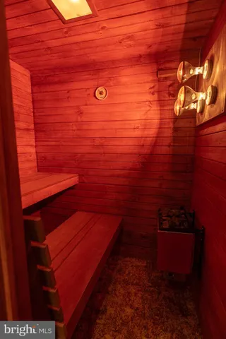 a car parked in a garage