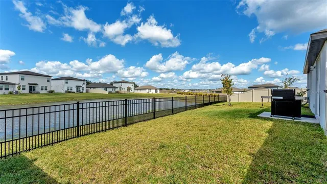 a view of a garden and an space