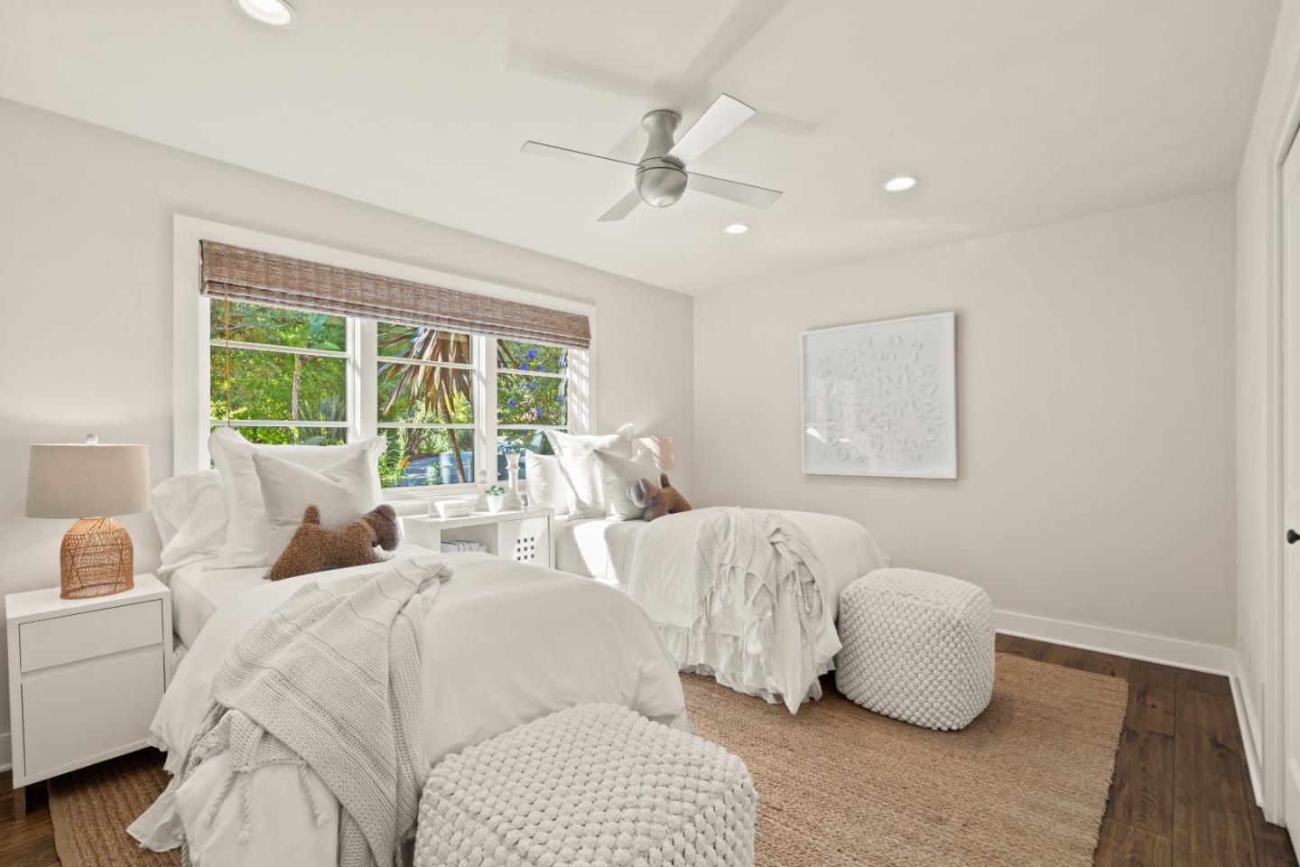 1056 Cascade Drive Menlo Park, CA 94025 - Photo 19 of 32 a bedroom with two beds and large window