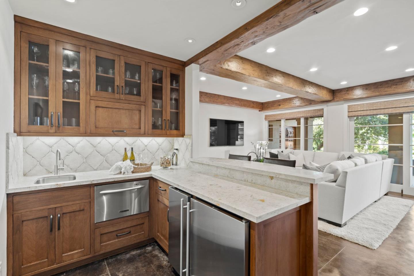 1056 Cascade Drive Menlo Park, CA 94025 - Photo 22 of 32 a view of living room with a sink dishwasher and microwave