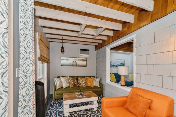 a view of a couch in the room