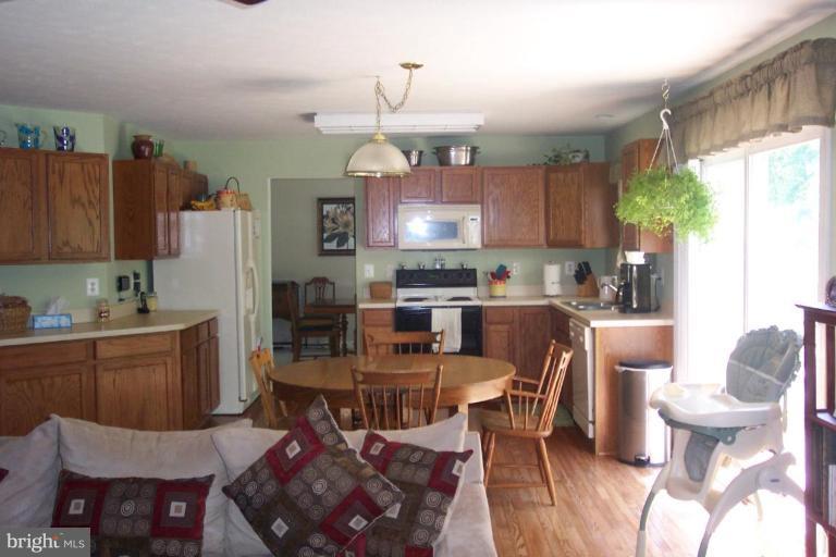 From the family room, view of the kitchen area