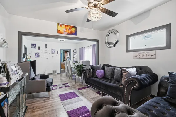 a living room with furniture