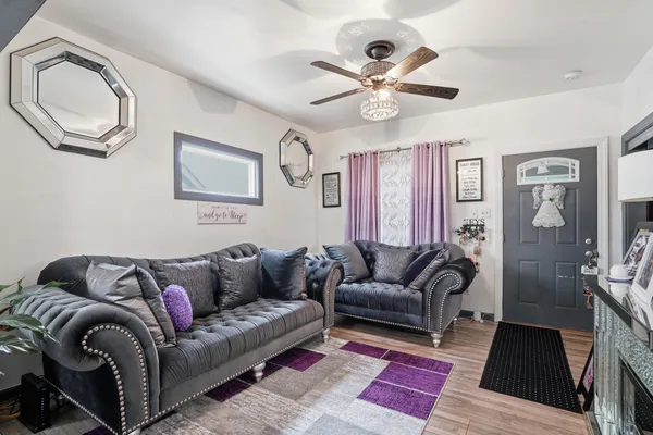 a living room with furniture and a couch