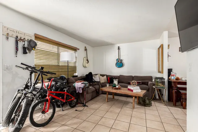 a living room with furniture and a couch