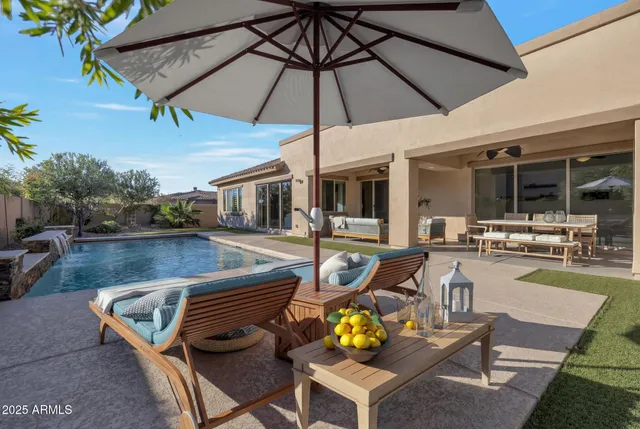 a view of a house with a patio