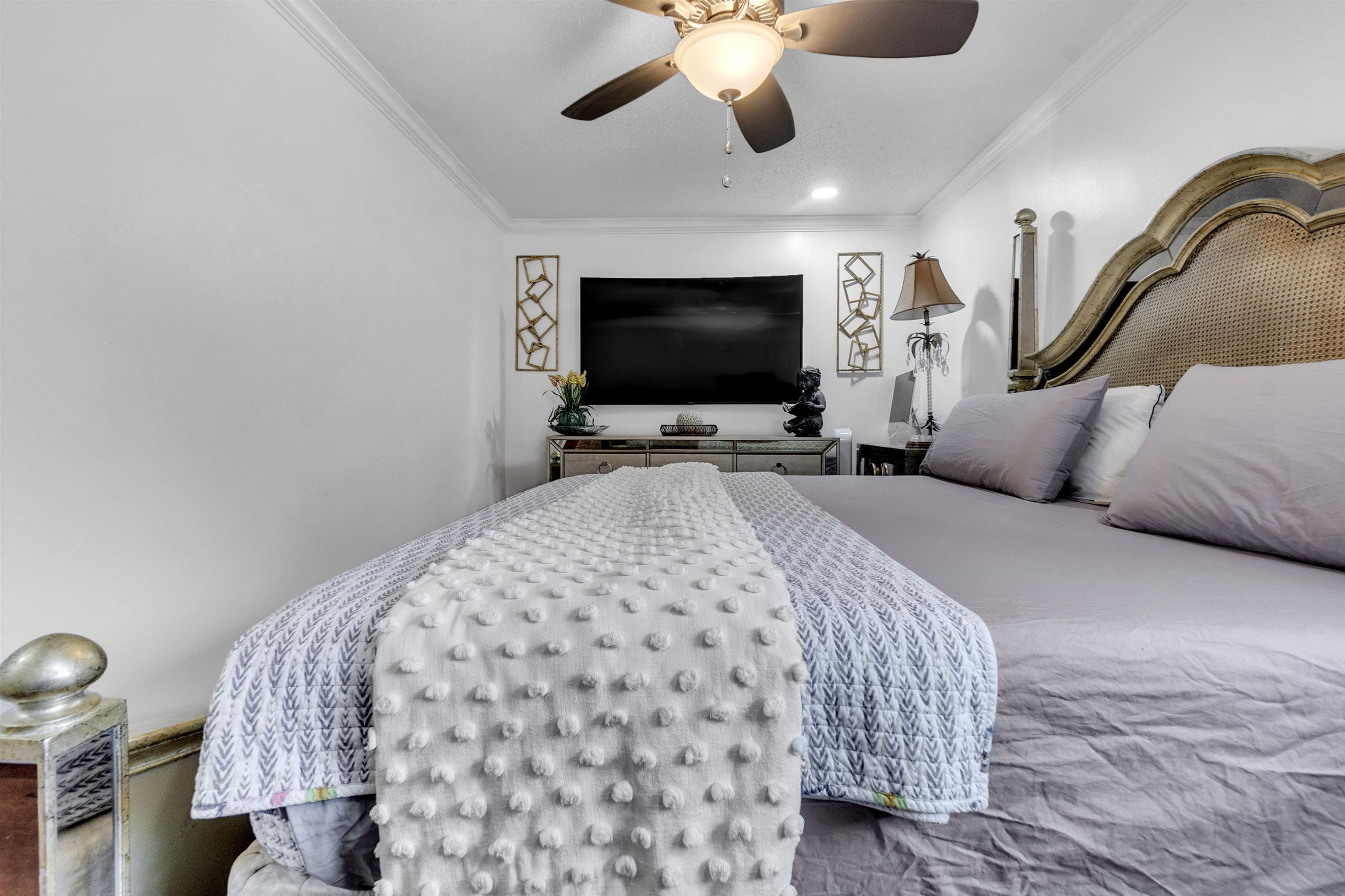 3029 Andy Road Memphis, TN 38109 - Photo 14 of 21 Bedroom with ornamental molding and a ceiling fan
