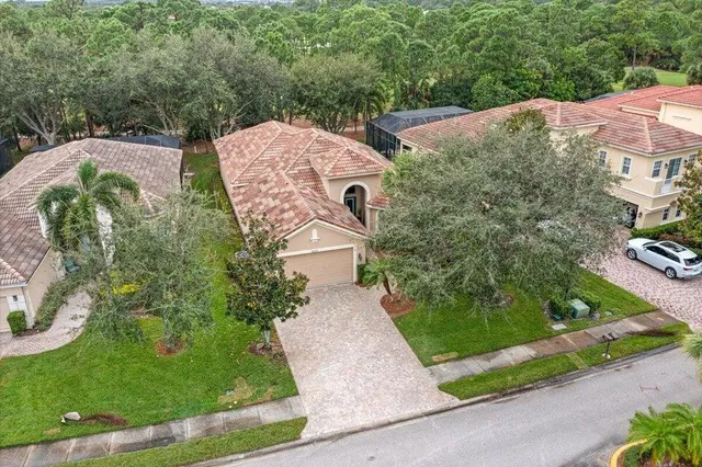 a view of a golf course with a lake