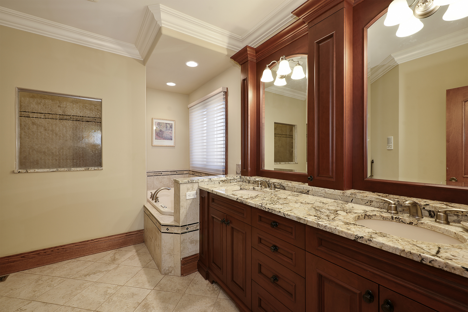 10 Carnoustie Lane Inverness, IL 60067 - Photo 12 of 44 a bathroom with a granite countertop sink toilet and mirror