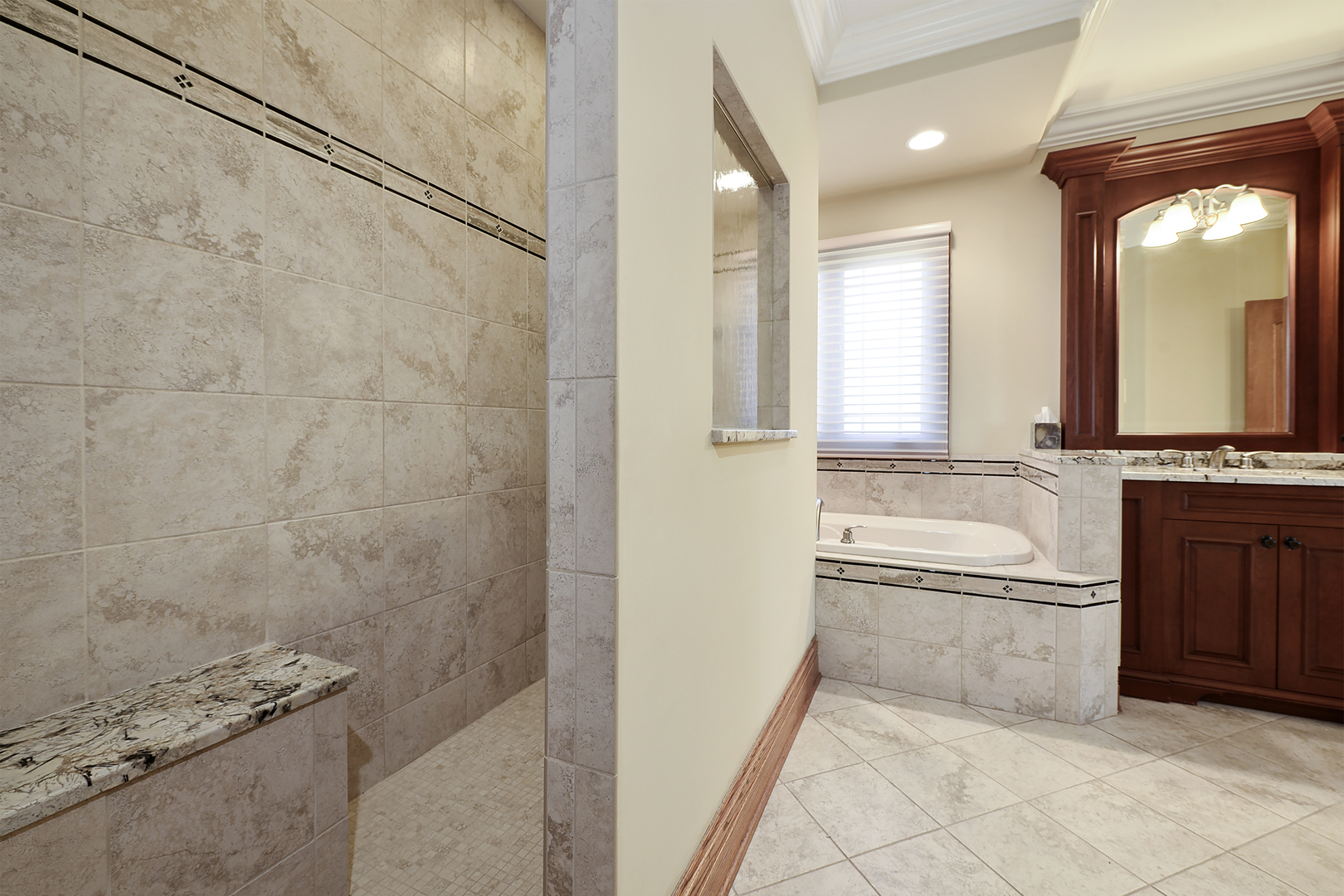 10 Carnoustie Lane Inverness, IL 60067 - Photo 13 of 44 a bathroom with a granite countertop sink toilet and shower