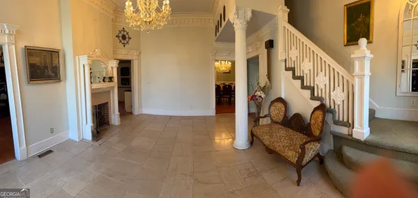 a view of an entryway with furniture