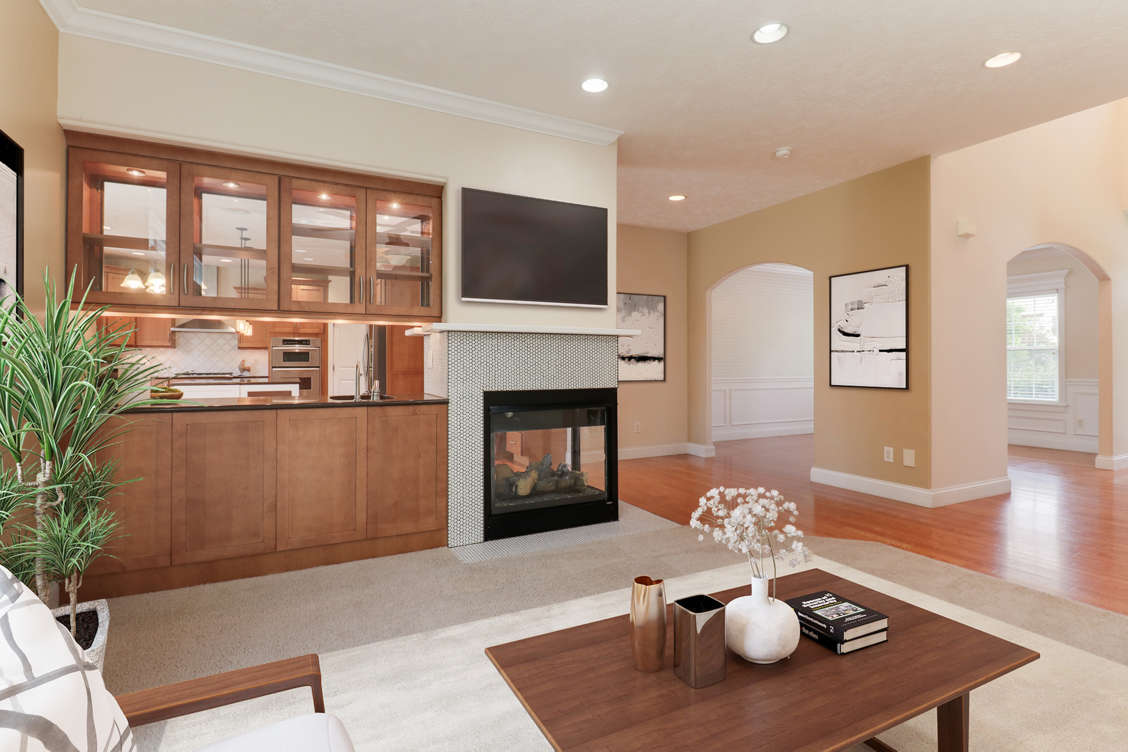 69 Brookstone Circle Bloomington, IL 61704 - Photo 15 of 63 a living room with furniture and a fireplace