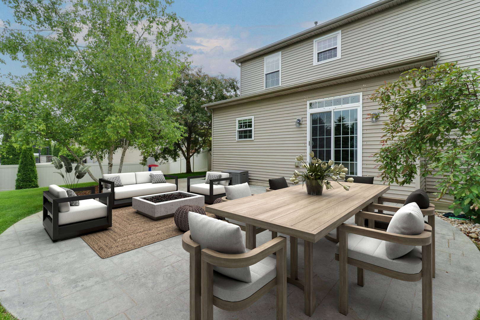 69 Brookstone Circle Bloomington, IL 61704 - Photo 57 of 63 a view of a patio with couches and a table and chairs