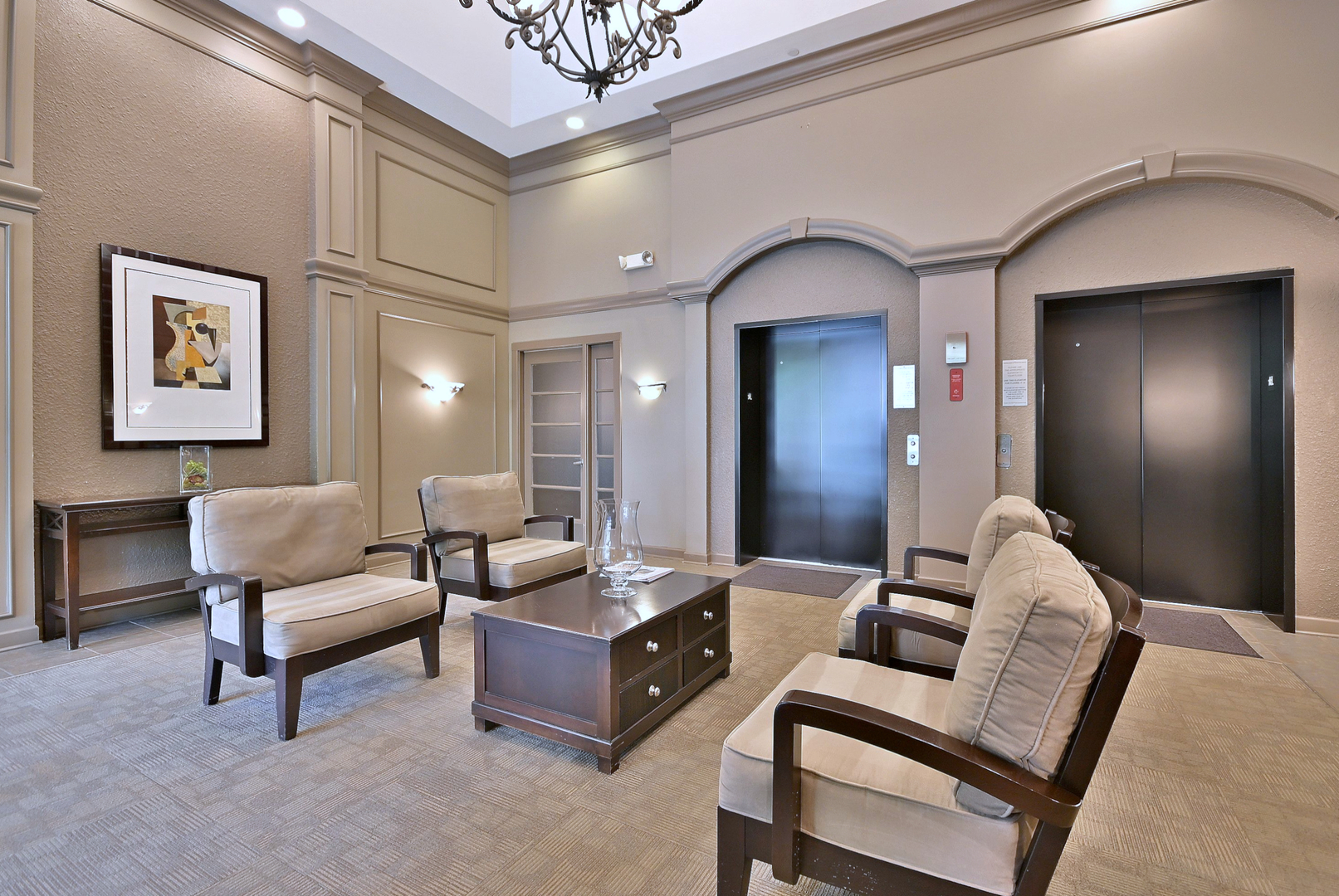 8300 Callie Avenue, Unit 412 Morton Grove, IL 60053 - Photo 27 of 28 a living room with furniture and a potted plant