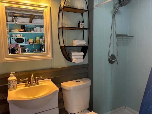 a close view of dining table and chairs