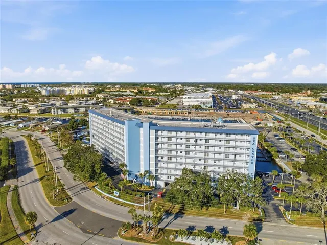 a view of a city with tall buildings