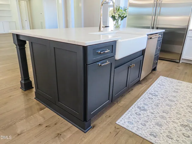 a close up view of closet