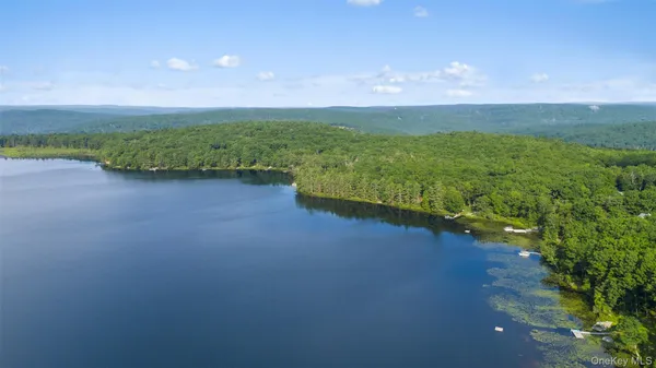 a view of lake with green space