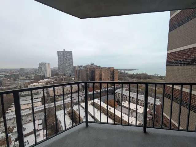 a view of city from balcony