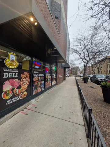 a front view of a building with street