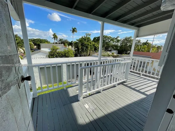 a view of a wooden deck