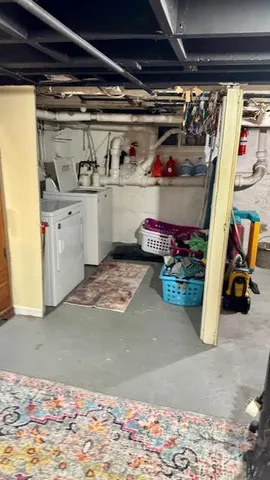 a view of storage and utility room