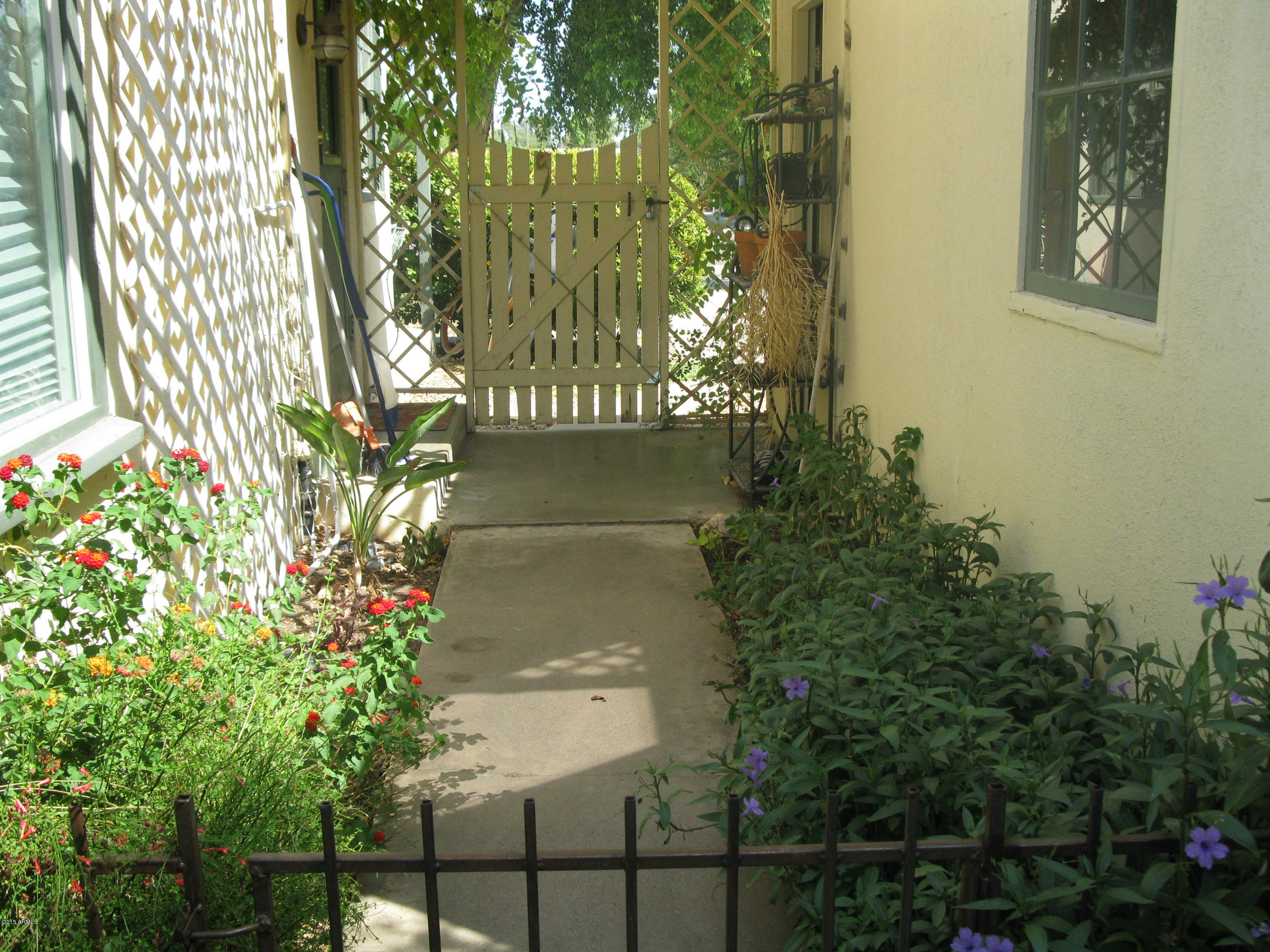Side entry leading to garage