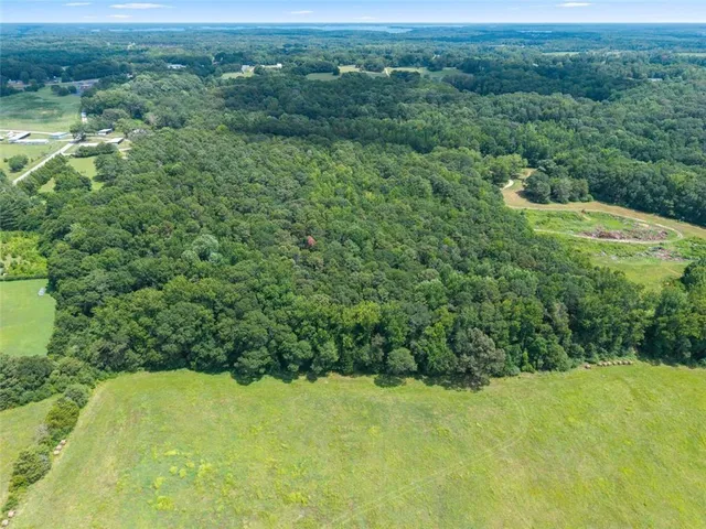a view of a big yard with lots of green space and mountain view
