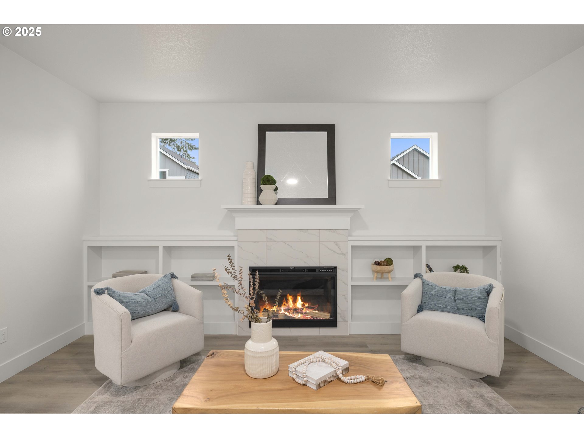 19040 Southwest Northridge Court, Unit LOT 15 Beaverton, OR 97007 - Photo 8 of 34 a living room with furniture and a fireplace
