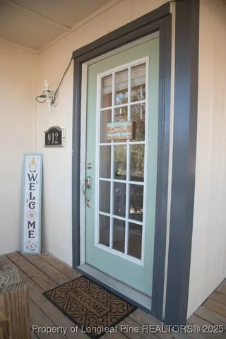 a view of front door of house