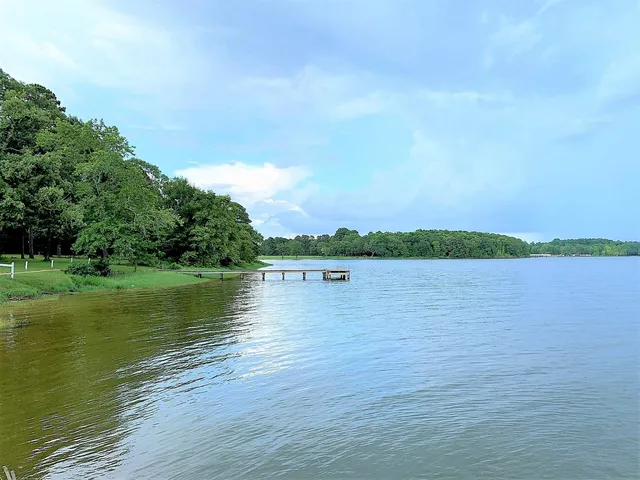 a view of a swimming pool with a patio and a yard