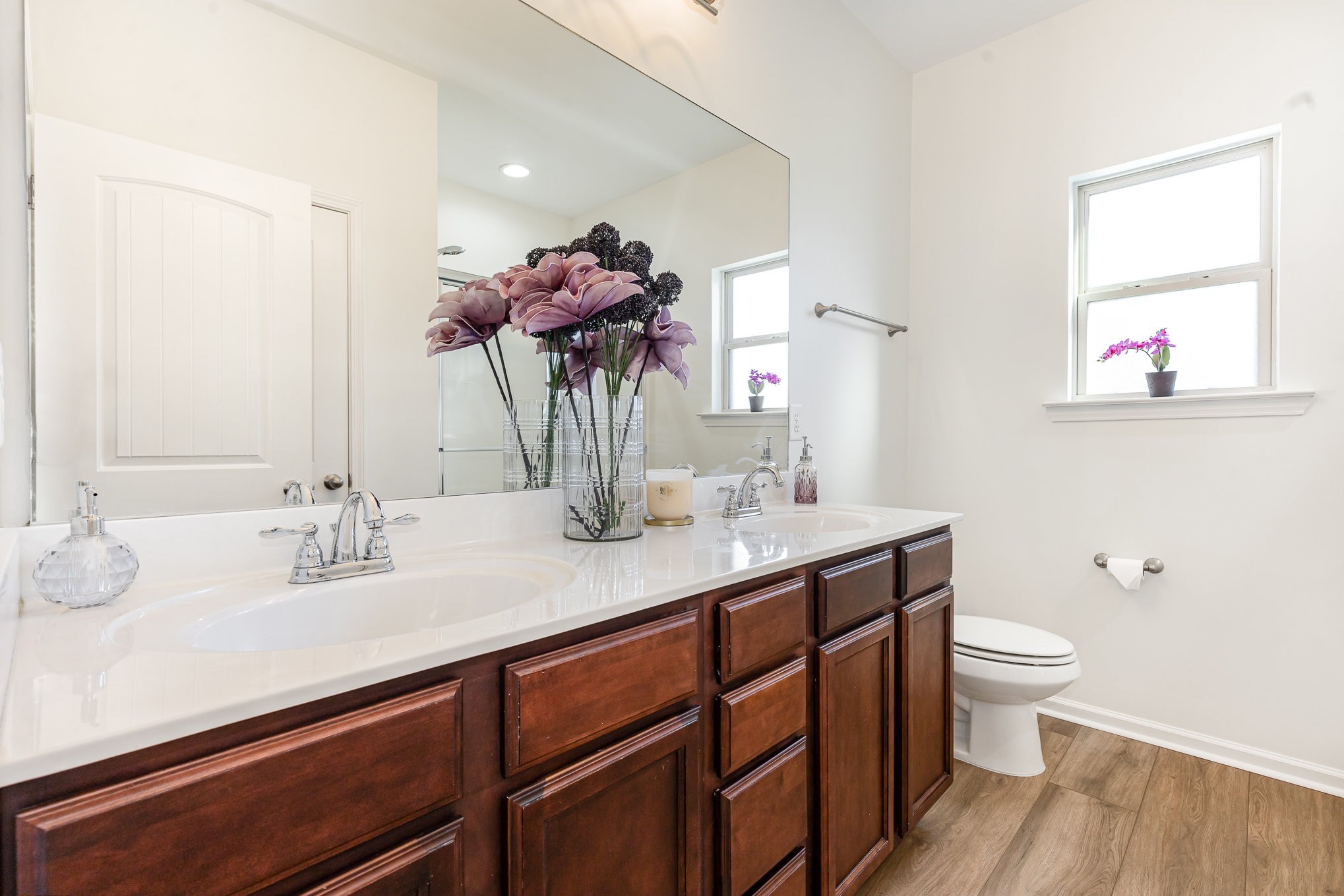 1087 Achiever Circle Spring Hill, TN 37174 - Photo 21 of 39 a bathroom with a double vanity sink and a mirror