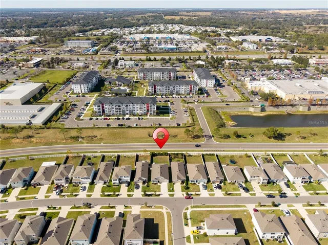 an aerial view of a city