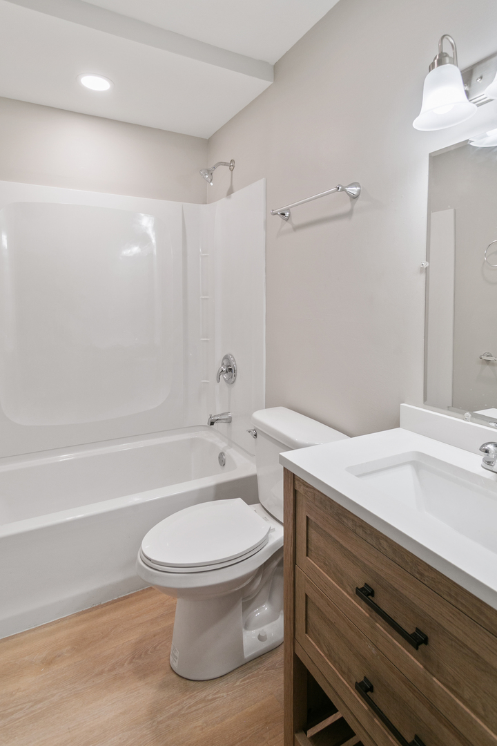 405 East Reed Street, Unit 9 Braidwood, IL 60408 - Photo 13 of 14 a bathroom with a sink a toilet and a bathtub