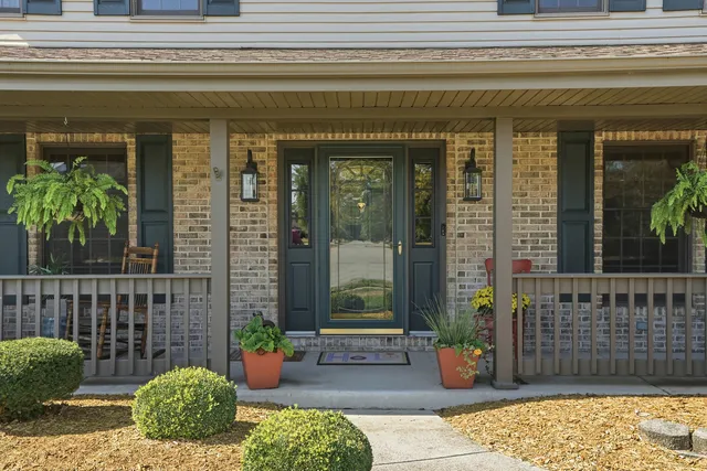a view of a door front of house