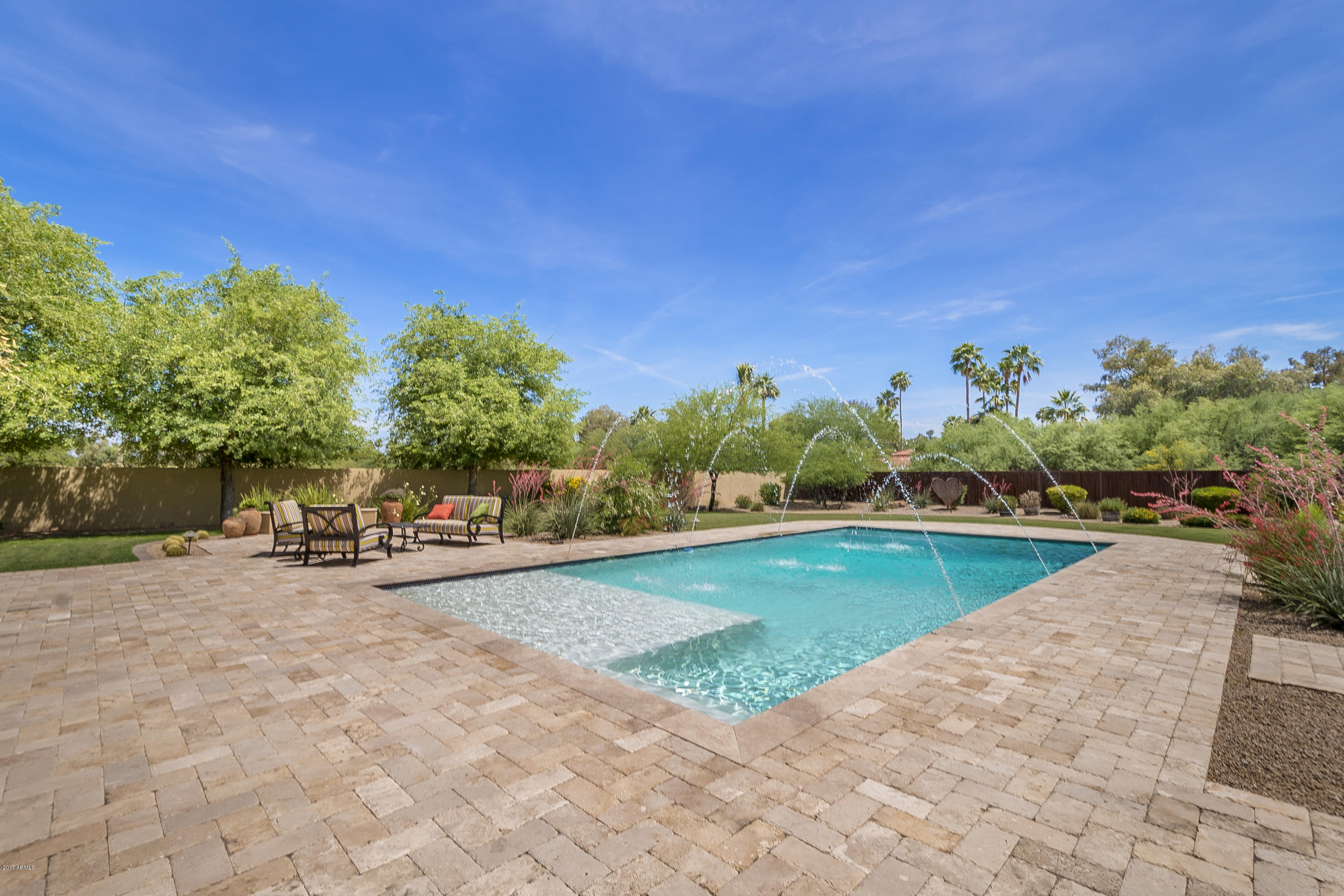 6915 East Sunnyvale Road Paradise Valley, AZ 85253 - Photo 25 of 27 Rear Pool with Water Features