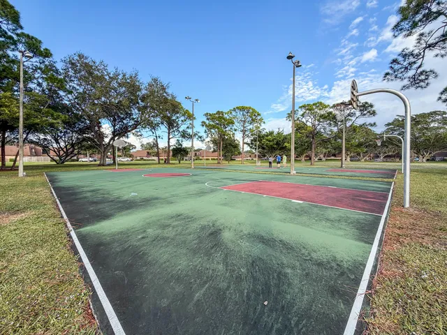 a view of a volley ball court