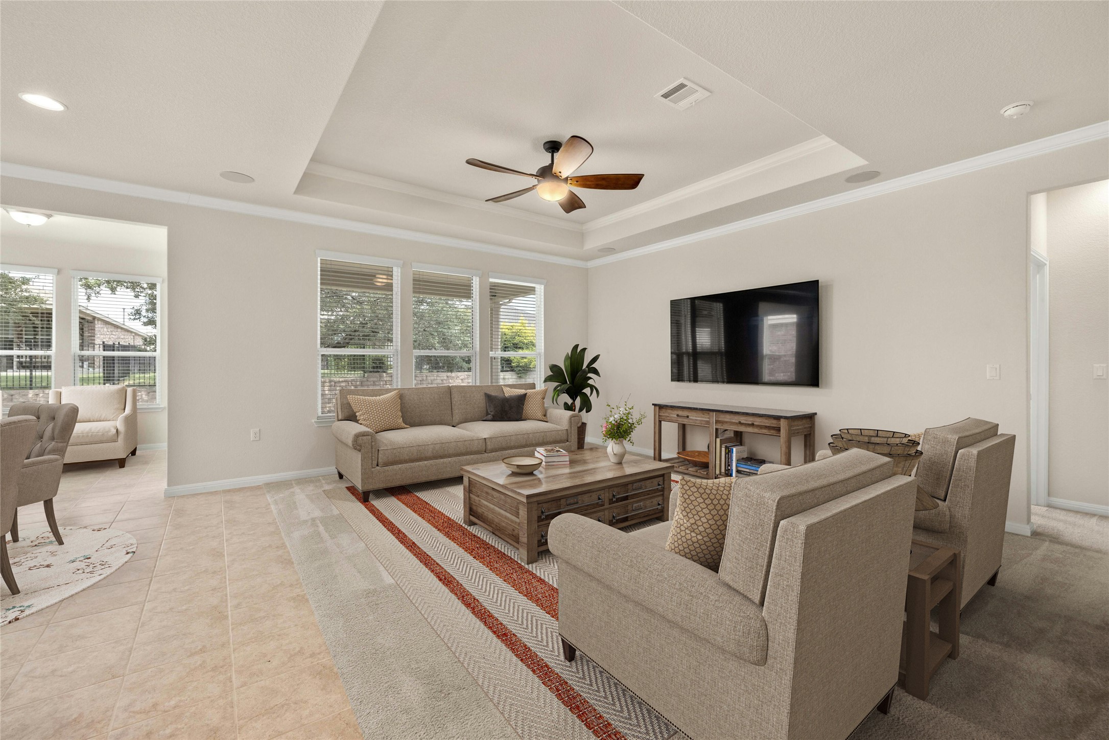 203 Longview Lane Georgetown, TX 78633 - Photo 14 of 37 a living room with furniture and a flat screen tv
