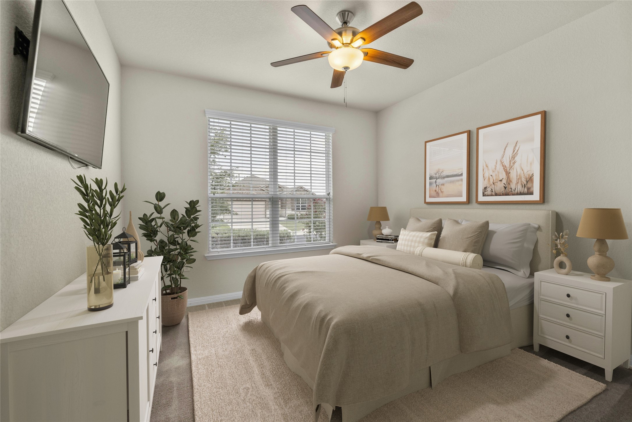 203 Longview Lane Georgetown, TX 78633 - Photo 29 of 37 a spacious bedroom with a large bed and a chandelier