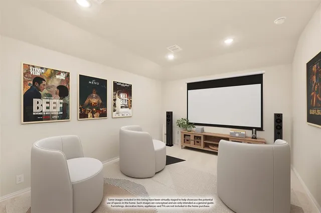 a living room with furniture